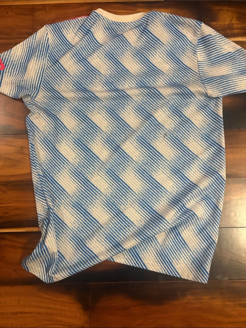 adidas Kids Light Blue and Pink Manchester United Training Jersey